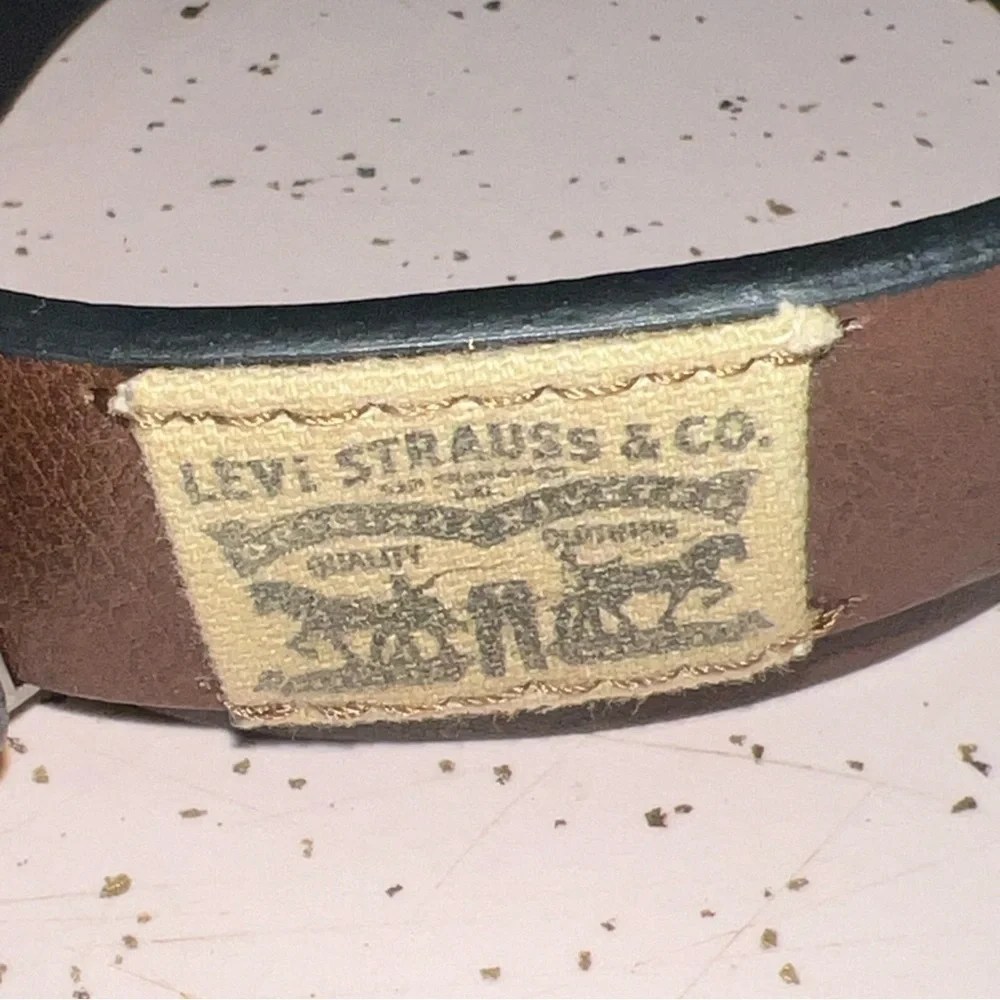 Levi Strauss & Co Youth Kids Brown Leather Belt Levi’s Size M (26-28)